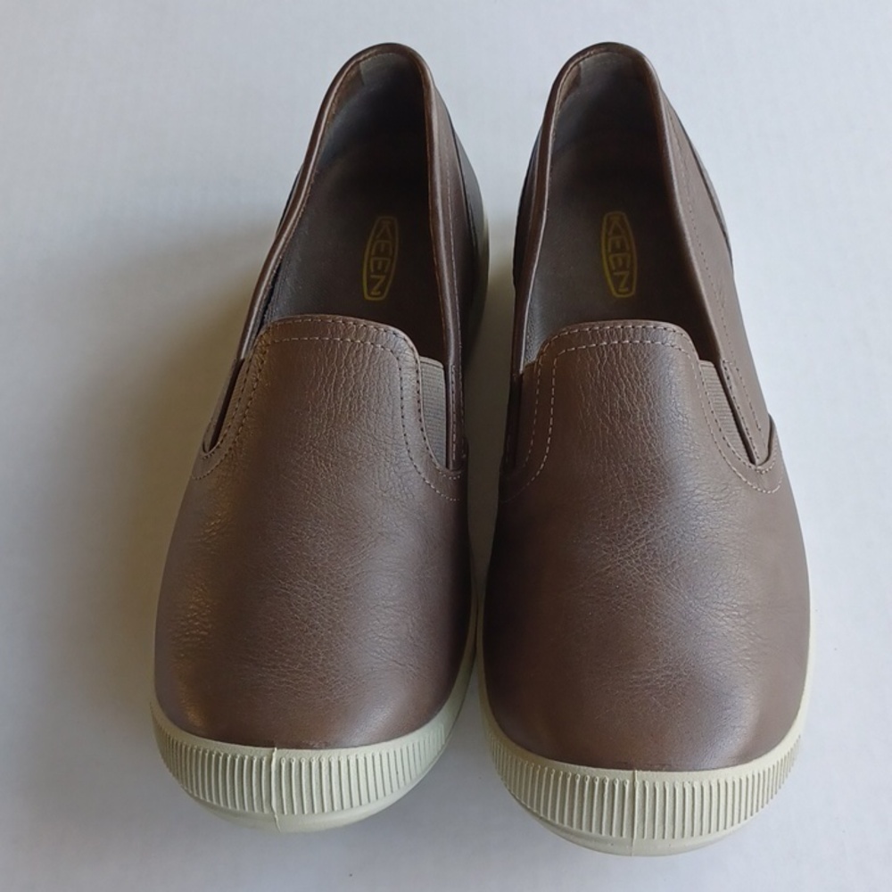 Keen Lorelai Slip On Leather Shoes Sneakers SZ 8.5 Brown Walking Hiking Comfort - Picture 11 of 13